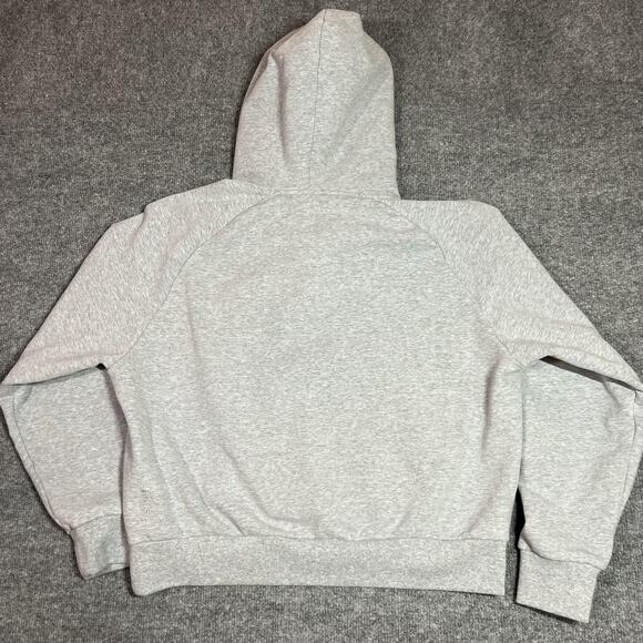 Athleta Hoodie Womens Medium Gray Half Zip Fleece Kangaroo Pocket Sweatshirt - Picture 4 of 10